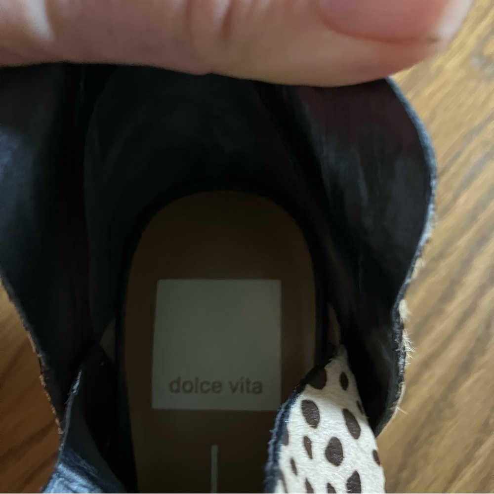 Dolce Vita Sonni Ankle Bootie Cheetah Leopard Print Calf Skin Hair Size 6 - Picture 8 of 9